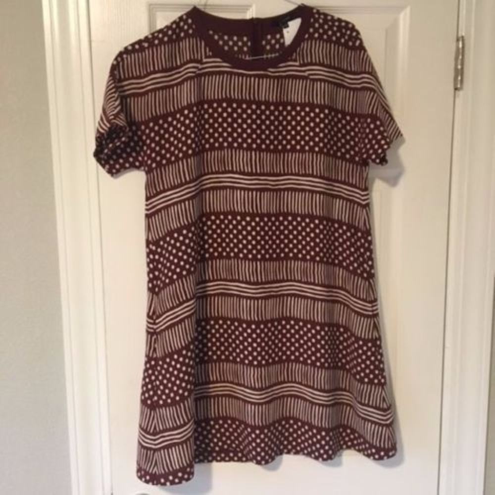 Madewell-Women-039-s-Dress-Cranberry-Burgundy-and